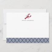 ロブスターパーソナライズされた文房具フラットカード ノートカード (正面)