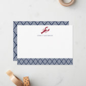 ロブスターパーソナライズされた文房具フラットカード ノートカード (正面/裏面インサイチュ)