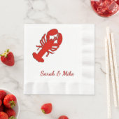 ロブスターパーソナライズされた 縁ありランチョンナプキン (インサイチュ)