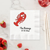 ロブスターパーソナライズされた 縁ありランチョンナプキン (インサイチュ)