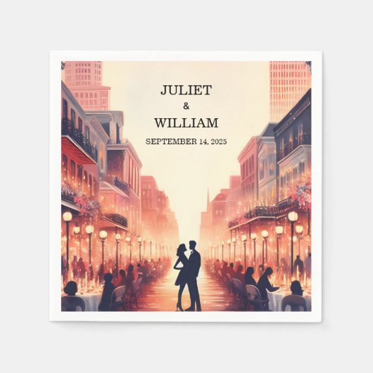 ロブスタービーチ海サマーニューオーリンズ結婚ズ スタンダードカクテルナプキン (正面)