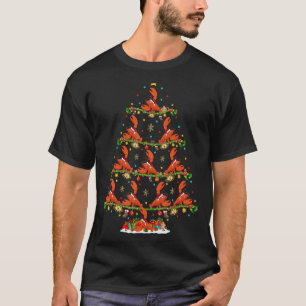 ロブスターフィッシュライトクリスマスサンタロブスタークリスマス Tシャツ