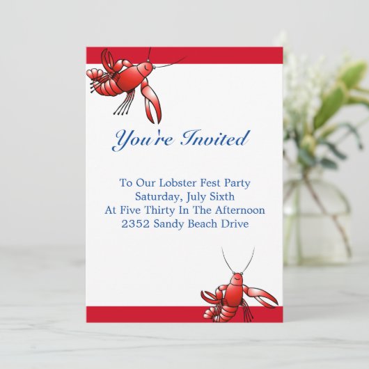 ロブスターフェストパーティの招待状 招待状 (スタンド正面)