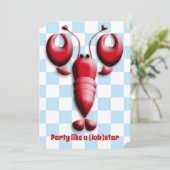 ロブスターフェストロブスターベイクキュートレッドロブスターハート 招待状 (スタンド正面)