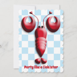 ロブスターフェストロブスターベイクキュートレッドロブスターハート 招待状