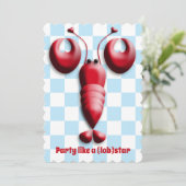 ロブスターフェストロブスターベイクキュートレッドロブスターハート 招待状 (スタンド正面)