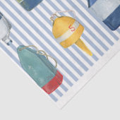 ロブスターブイの青いデコペストライプー紙 薄葉紙 (詳細)