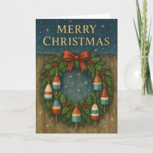 ロブスターブイリースクリスマスカード カード (正面)