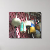 ロブスターブイ・オン・ピンク・ラティス – Martha's Vinyard キャンバスプリント (正面)