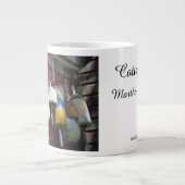 ロブスターブイ・オン・ピンク・ラティス – Martha's Vinyard ジャンボコーヒーマグカップ (正面)