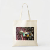 ロブスターブイ・オン・ピンク・ラティス – Martha's Vinyard トートバッグ (正面)