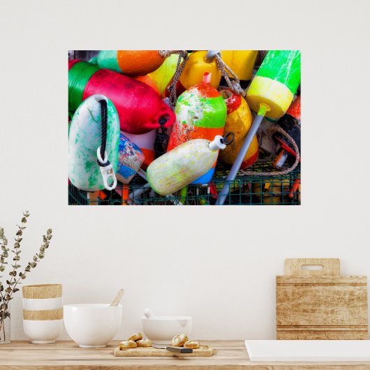 ロブスターブイatバスハーバー ポスター (キッチン)