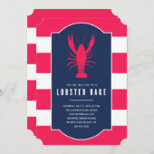 ロブスターベイク |夏のパーティの招待状 招待状 (正面/裏面)
