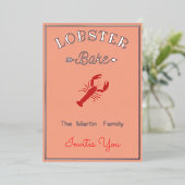 ロブスターベーク – レトロタイポグラフィフォイル招待状 箔招待状 (立ち正面)