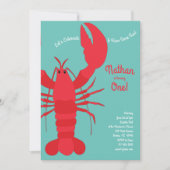 ロブスターボイルキッズ1st誕生日パーティーシーフード 招待状 (正面)