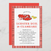 ロブスターボイルクランベイサマーパーティークックアウト 招待状 (正面/裏面)