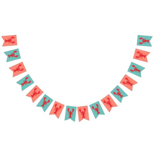 ロブスターボイルバースデーパーティーかわいい子供たち バンティングフラッグ (全)