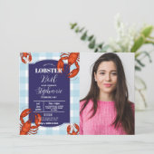ロブスターボイルバースデーパーティー海軍シーフードフォト 招待状 (スタンド正面)