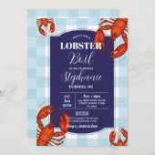 ロブスターボイルバースデーパーティー海軍シーフード 招待状 (正面/裏面)