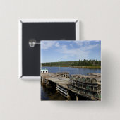 ロブスターボート、ムシャボーム、ノヴァスコシア、カナダ 缶バッジ (正面&裏面)