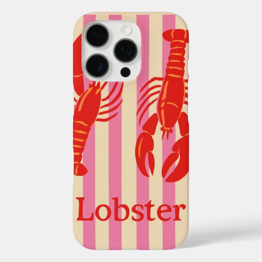 ロブスターポップ・アートのはっきりした甲殻類のキャンディストライプー Case-Mate iPhoneケース (裏面)
