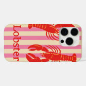 ロブスターポップ・アートのはっきりした甲殻類のキャンディストライプー Case-Mate iPhoneケース (裏面 (横))