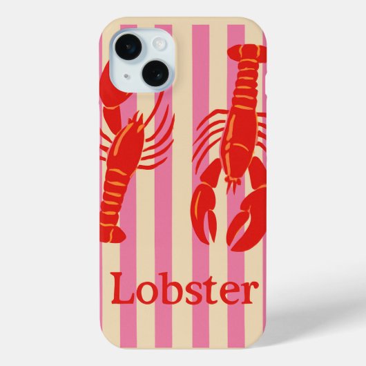ロブスターポップ・アートのはっきりした甲殻類のキャンディストライプー Case-Mate iPhoneケース (裏面)