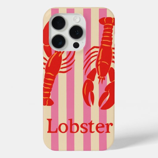 ロブスターポップ・アートのはっきりした甲殻類のキャンディストライプー Case-Mate iPhoneケース (裏面)