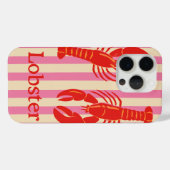 ロブスターポップ・アートのはっきりした甲殻類のキャンディストライプー Case-Mate iPhoneケース (裏面 (横))