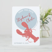 ロブスターメイン結婚式の日付を保存 招待状 (スタンド正面)