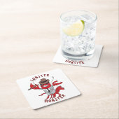 ロブスターモブ🦞漫画おもしろいギャング スクエアペーパーコースター (インサイチュ)