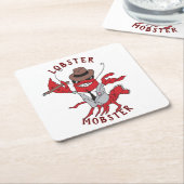 ロブスターモブ🦞漫画おもしろいギャング スクエアペーパーコースター (アングル)