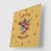 ロブスターモブ🦞漫画おもしろいギャング スクエア壁時計 (傾斜)
