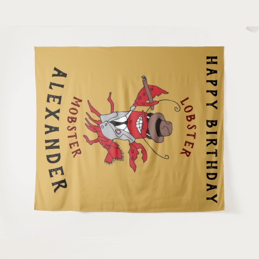 ロブスターモブ🦞漫画おもしろいギャング タペストリー (正面(横))