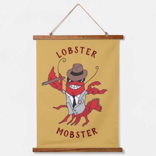 ロブスターモブ🦞漫画おもしろいギャング 吊り下げ型タペストリー (正面)