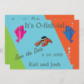 ロブスターモブ結婚スター魚類テーマ 招待状 (正面/裏面)