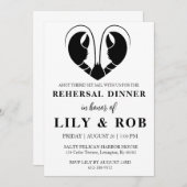 ロブスターラブ航海のリハーサル夕食招待状 招待状 (正面/裏面)