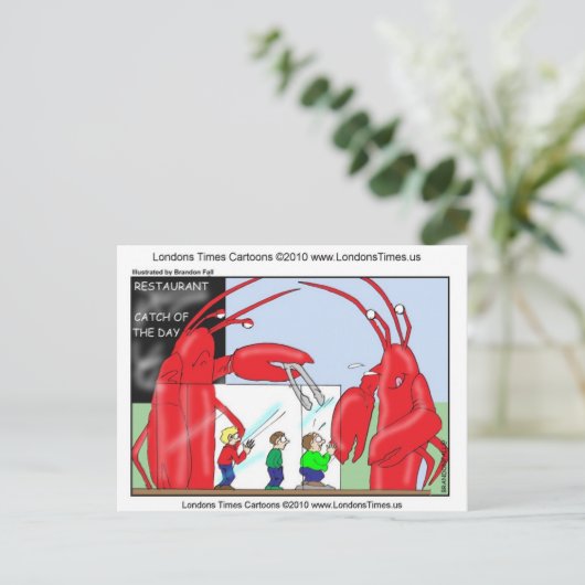 ロブスターレストラおもしろいンティースマグカップ&ギフト ポストカード (スタンド正面)