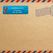 ロブスターレッドブルー海差出人住所 ラベル