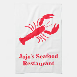 ロブスターレッドホワイトジョジョの魚介レストラン キッチンタオル