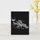 ロブスターワイン飲みシャツおもしろいビーチクルーズバック カード (黄色い花)