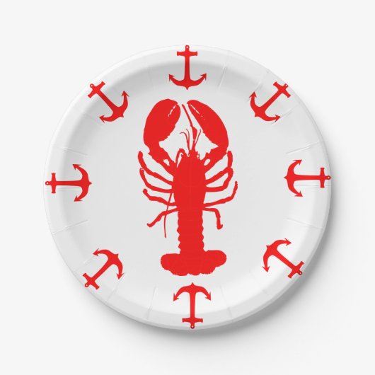 ロブスター及びいかり紙プレート ペーパープレート (正面)