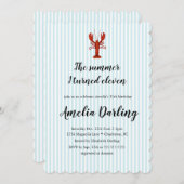 ロブスター名門私立校風のブルーストライプの夏IターンEleven 招待状 (正面/裏面)