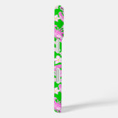 ロブスター名門私立校風の花桃色グリーン模様 Case-Mate iPhoneケース (裏面 / 右)