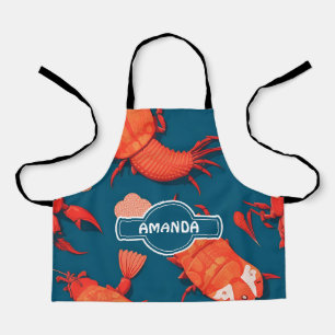 ロブスター幾何カラフルパーソナライズされた模様 エプロン