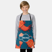 ロブスター幾何カラフルパーソナライズされた模様 エプロン (着用した状態)