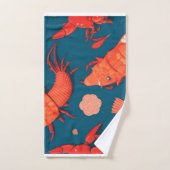 ロブスター幾何カラフルパーソナライズされた模様 バスタオルセット (ハンドタオル)