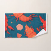 ロブスター幾何カラフルパーソナライズされた模様 バスタオルセット (ハンドタオル)