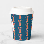 ロブスター手水色シーフードカニ沸騰ブルー 紙コップ (左)