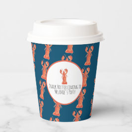 ロブスター手水色シーフードカニ沸騰ブルー 紙コップ